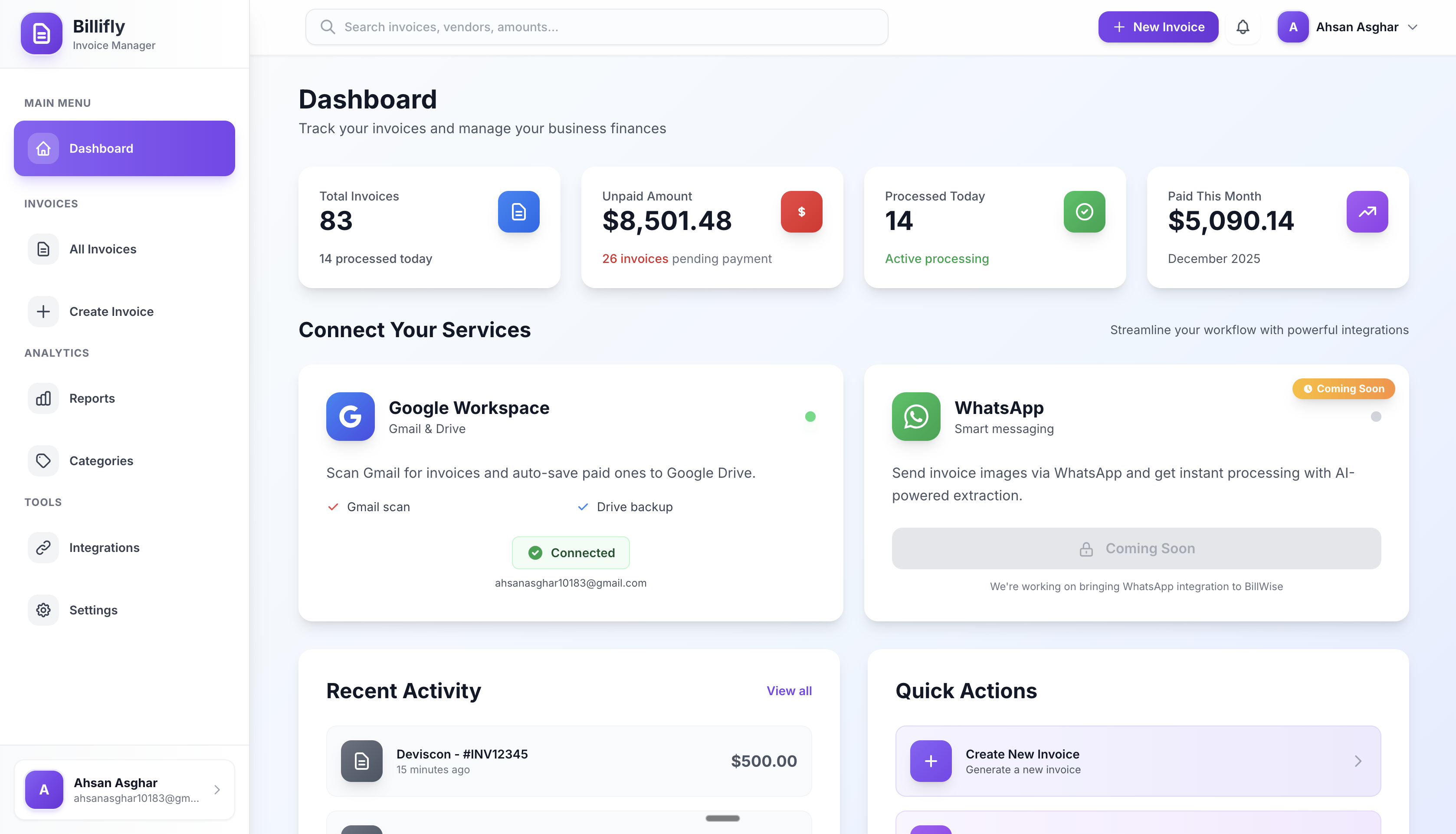 Invoice Dashboard